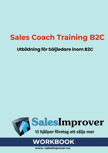 Framsidan på Workbook för Sales Coach Training B2C